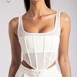 Meshki White Delaney Bustier Corset Top Size XS‎